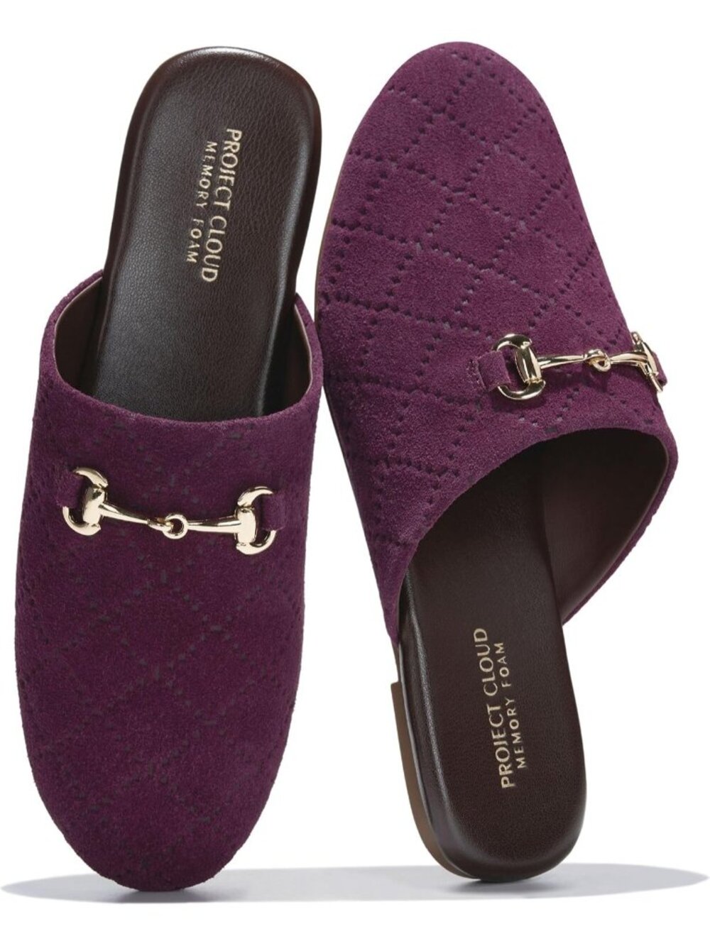 Women's Eggplant Suede Leather Stylish Casual Mules & Clogs Flats Non-Slip Shoes